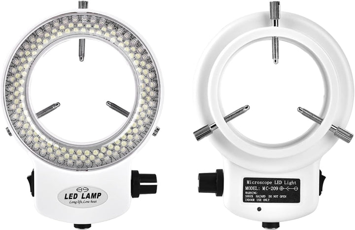 144 LED-Ringlichtquelle Mikroskope Stereomikroskope Helligkeitsverstellbare Ringlampe für Mikroskopk