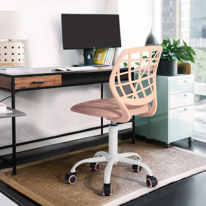 FurnitureR Home Office Stuhl, ergonomischer höhenverstellbarer Drehstuhl mit Rollen, moderner Comput