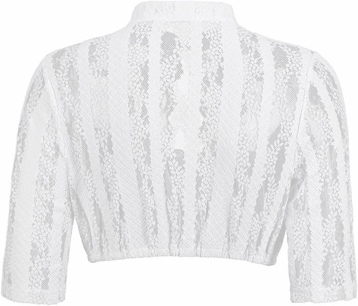 Dirndlbluse Damen Trachtenbluse Creme Dirndl Bluse für Bavarian Oktoberfest 34 Creme-37, 34 Creme-37