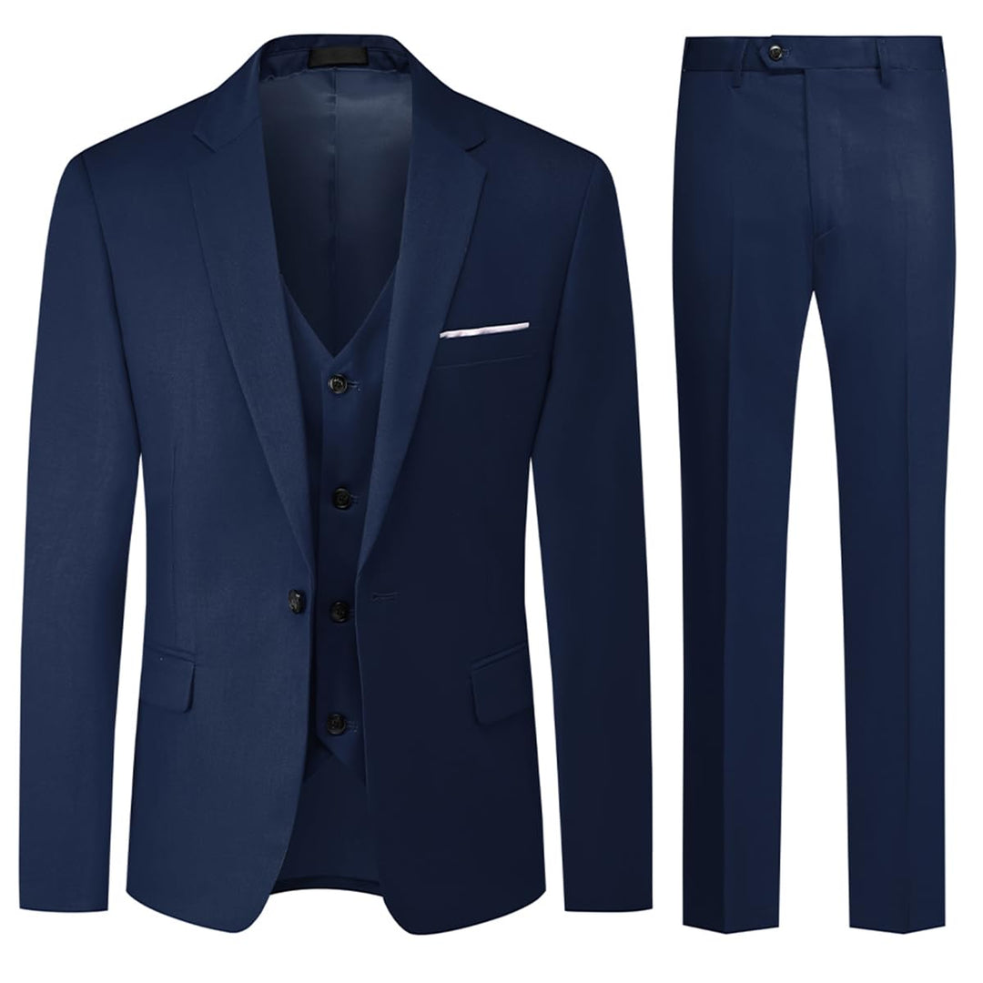 Allthemen Anzug Herren Anzug 3 Teilig Slim FIt EIN Knopf Anzüge Hochzeit Buisness Sakko Weste Hose X