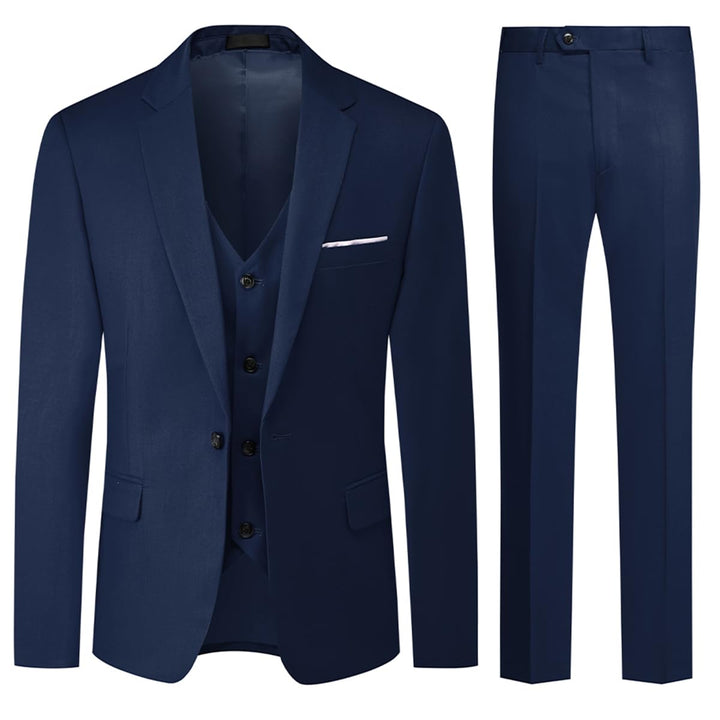 Allthemen Anzug Herren Anzug 3 Teilig Slim FIt EIN Knopf Anzüge Hochzeit Buisness Sakko Weste Hose X