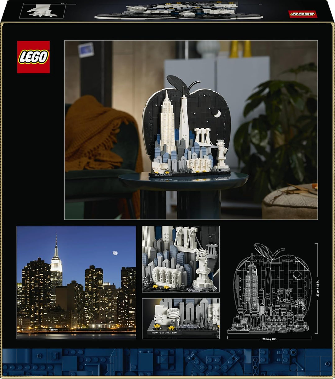 LEGO Architecture New York City – The Big Apple - Miniatur Bauset für Erwachsene - 3D Regaldekoratio
