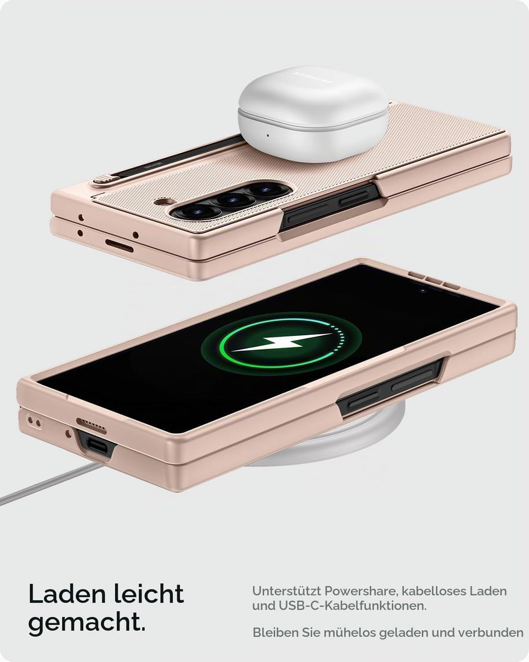 Miimall Kompatibel mit Samsung Galaxy Z Fold 6 Hülle mit S-Pen Holder, [Anti-SPY Displayschutz] Ultr