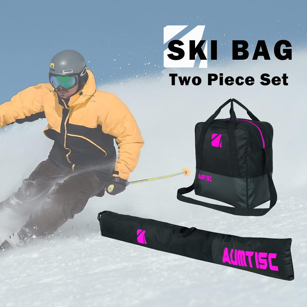 AUMTISC Skitasche und Skischuhtasche Combo - Skitaschen für Flugreisen - gepolsterte Schneeskitasche