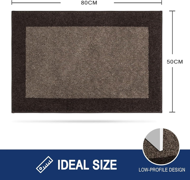 FCSDETAIL Schmutzfangmatte Innen 50 x 80 cm, rutschfeste Fussmatte, waschbar Sauberlaufmatte, absorb