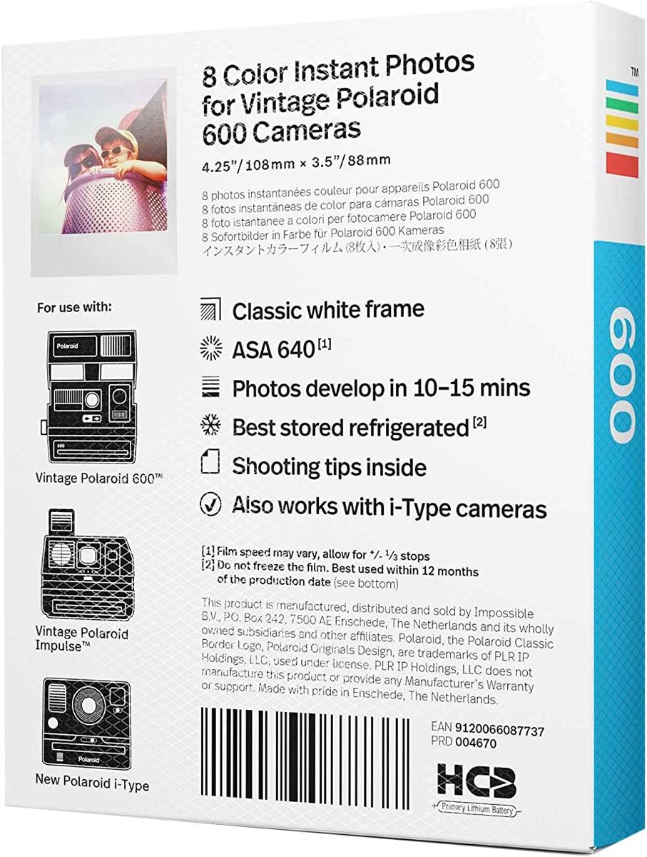2 x 1A PHOTO PORST Polaroid Color 600 Sofortbildfilm