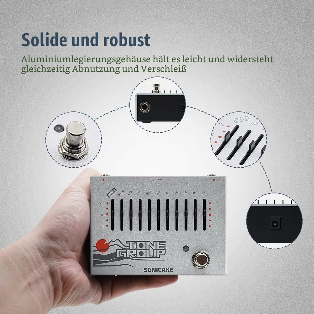 SONICAKE EQ Equalizer Gitarren Effektpedal 10-Band Tone Group, EQ Equalizer