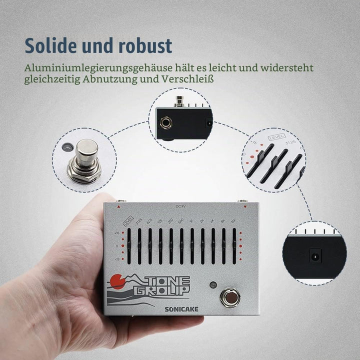 SONICAKE EQ Equalizer Gitarren Effektpedal 10-Band Tone Group, EQ Equalizer
