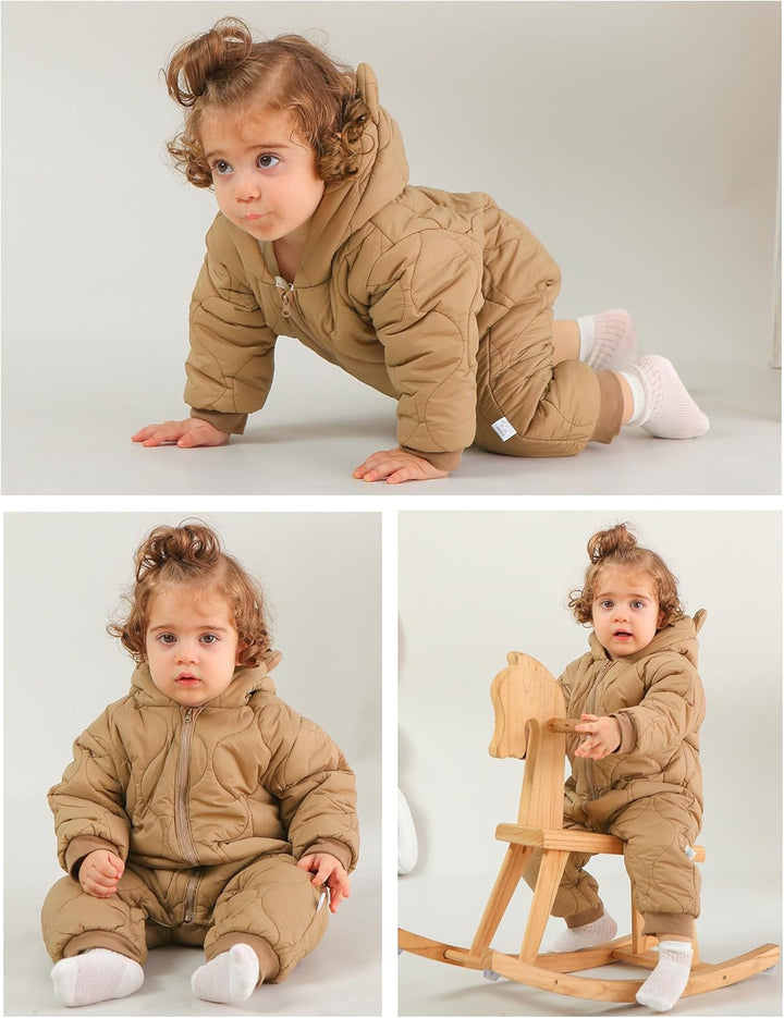 AIEOE Snowsuit Baby Daunenjacke Schneeanzug Winter Kapuzen Strampler Kleinkind Mädchen Jungen Jumpsu