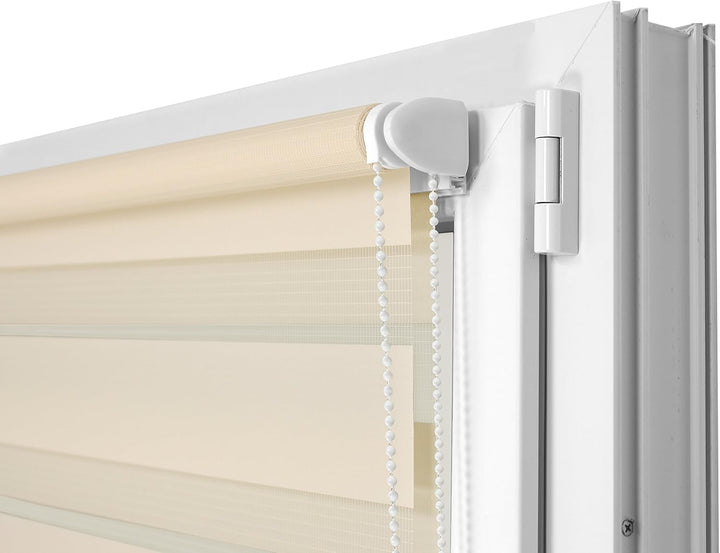 Doppelrollo in 4 Farben & in 8 Grössen - mit Klemmfixierung am Fensterahmen und fest montierter Träg