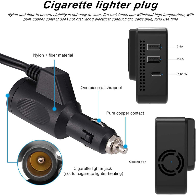 200W Auto Spannungswandler Wechselrichter DC 12V auf AC 220V, 12v auf 220v Spannungswandler mit 2 St