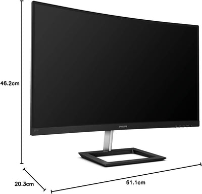 Philips 272E1CA - 27 Zoll FHD Curved Gaming Monitor, 75 Hz, 4ms FreeSync (1920x1080, VGA, HDMI, Disp