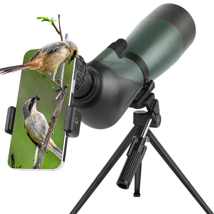 25-75x70 HD Spektiv Sportschützen mit Stativ- und Smartphone-Adapter, Zoom Bak4 Prism FMC Lens 45-Gr