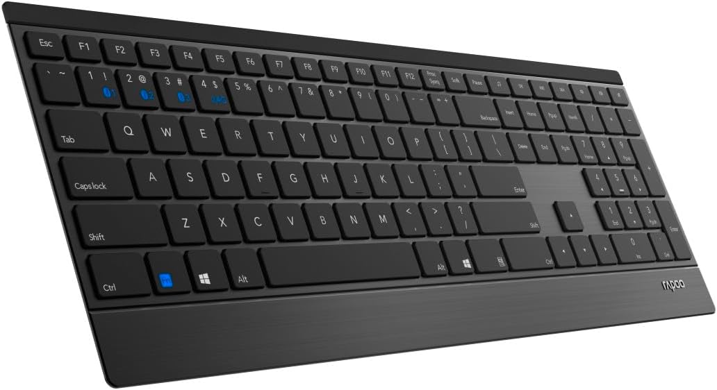 Rapoo 9500M kabelloses Tastatur-Maus Set Wireless Deskset 1600 DPI Sensor 12 Monate Batterielaufzeit