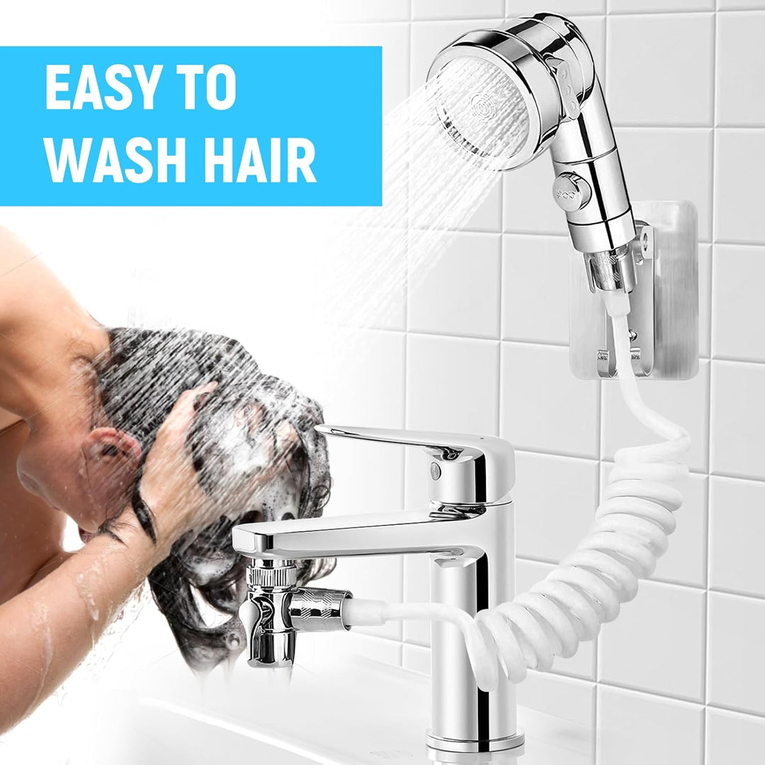 Handbrause für Waschbecken, Encuryna Waschbeckenbrause mit Schlauch, 1.5M Handbrause Duschkopf Set M