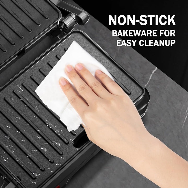 KEINVE Kontaktgrill für Sandwiches, Steak, Panini Grill und Sandwichmaker mit Antihaftbeschichtet, 8