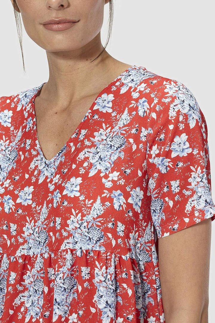 rich&royal Damen Dress Printed Kleid M Rot (Summer Red 568), M Rot (Summer Red 568)