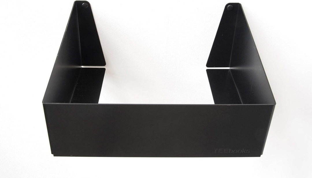 TEEbooks - 2 Schallplatten Wandhalterungen 32 cm | Vinyl Regal aus Stahl Schwarz | Unsichtbares Scha