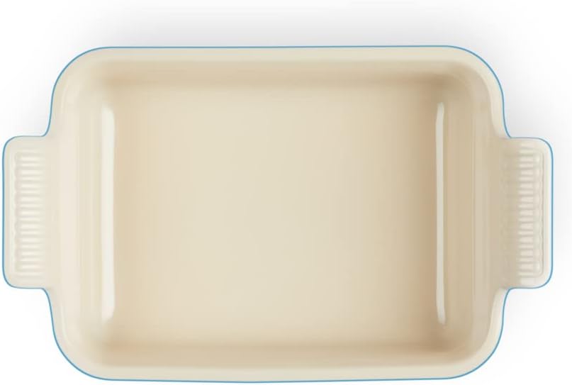 Le Creuset Rechteckige Auflaufform Tradition aus Steinzeug, 26 cm, 2.4 Liter, Azure, 71102262200001