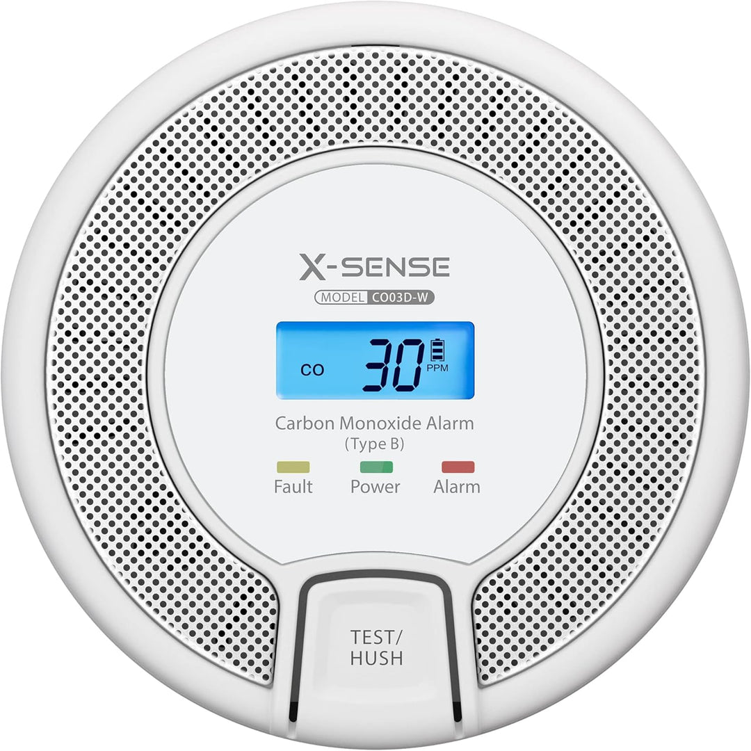 X-Sense Vernetzbarer CO Melder mit Digitalanzeige, Kohlenmonoxidmelder mit Austauschbar Batterie, TÜ
