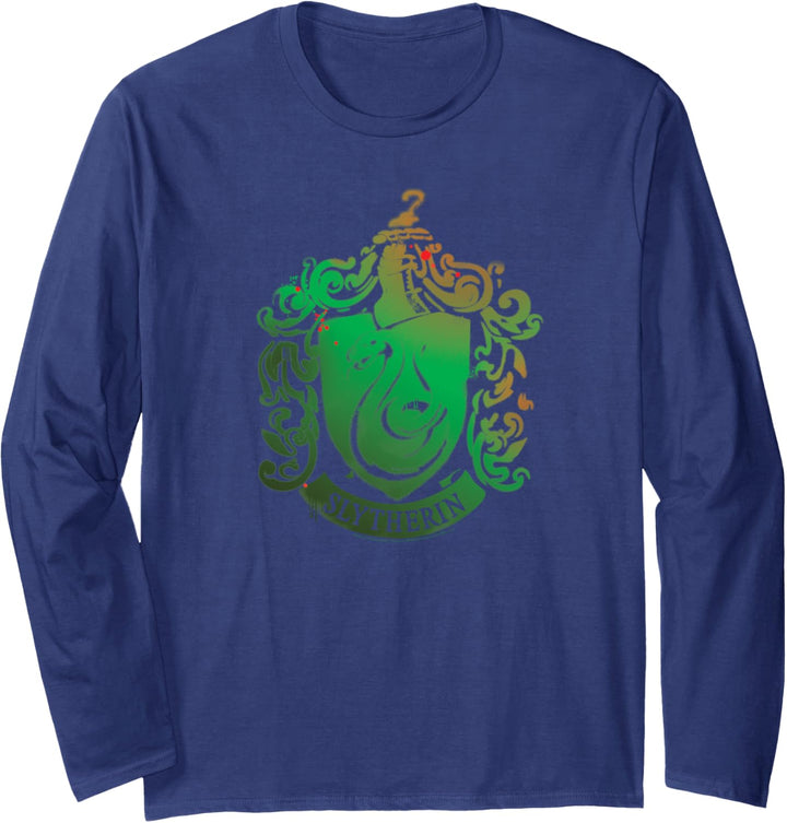 Harry Potter Slytherin Crest Stencil Langarmshirt