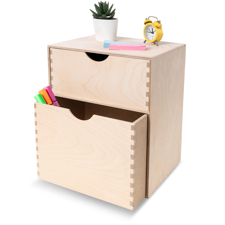 Creative Deco Schubladenbox Schubladenelement | 2 Schubladen | 25 x 20 x 31 cm (+/- 1 cm) | Mini-Kom
