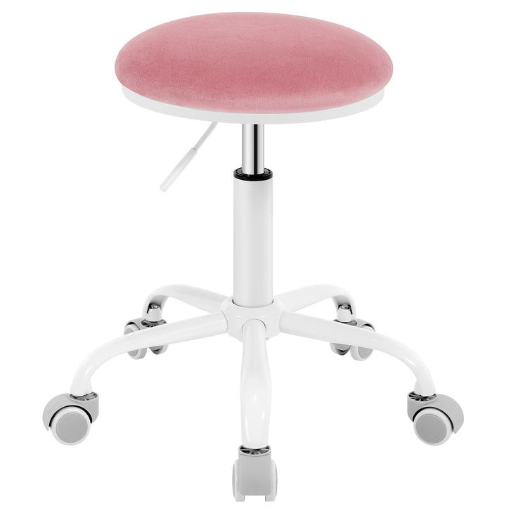 EUGAD Schminkhocker höhenverstellbar, Drehhocker mit Rollen, runder Hocker 360° drehbar, für Ankleid