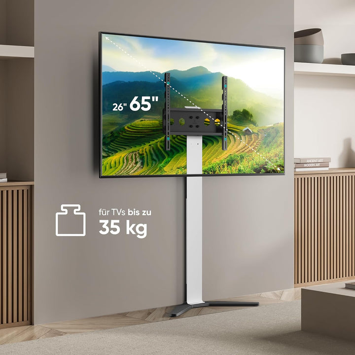 ONKRON TV Bodenständer für 26-65 Zoll TV bis zu 35 kg - Kompakter TV Ständer höhenverstellbar max VE