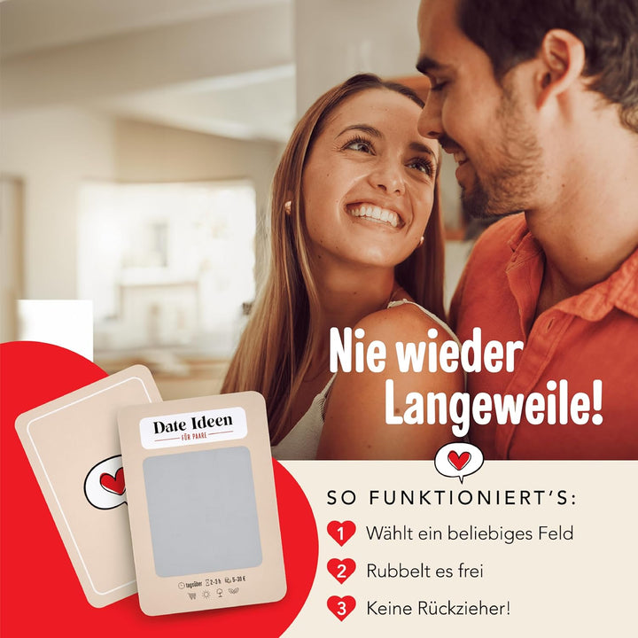 Date Ideen für Paare | Date Karten zum Freirubbeln für Erwachsene | Bucket List für Pärchen | Jahres