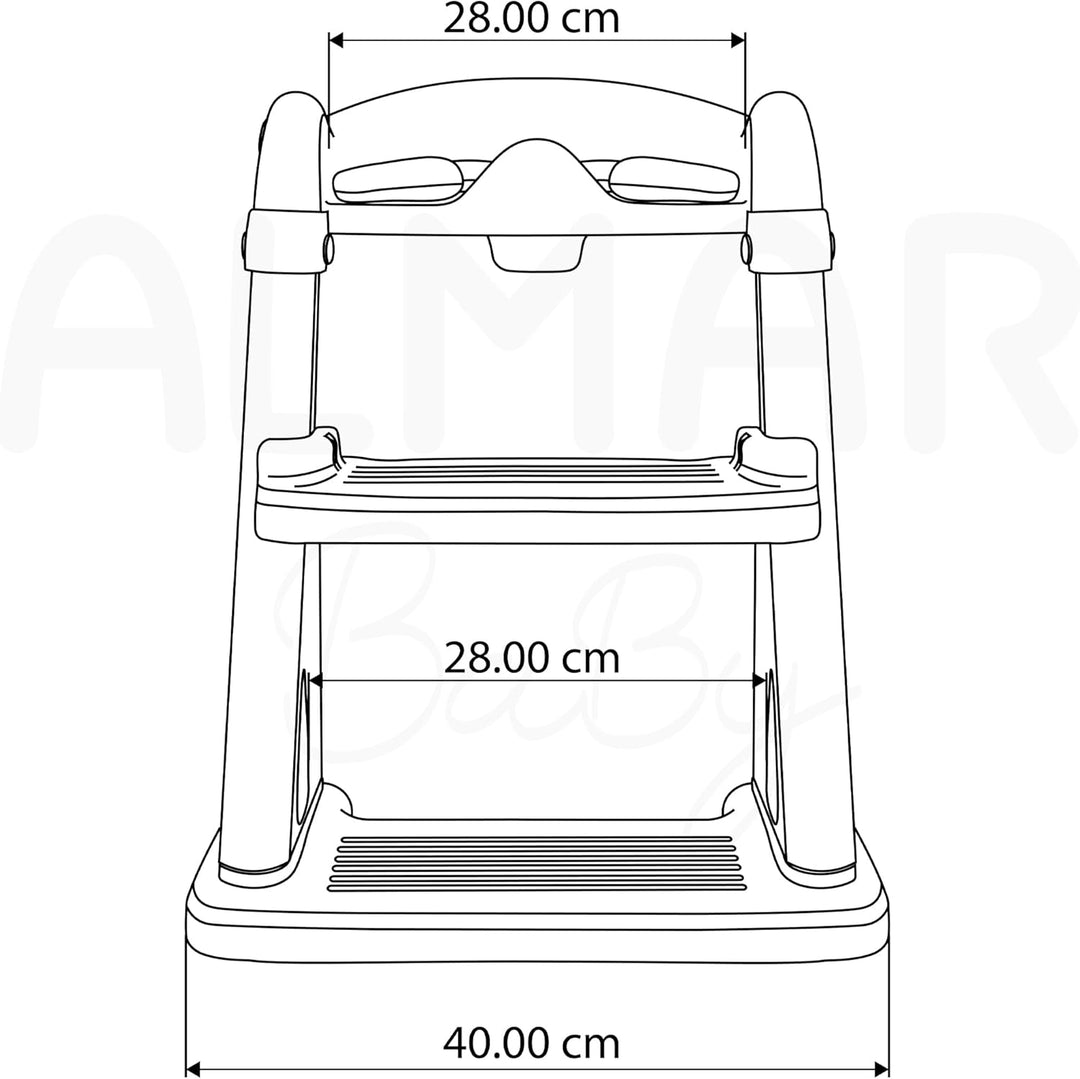 ALMAR Baby Treppe für Kinder, faltbar, mit WC-Adapter, Toilettensitz, Kinder-Toilettensitz, mit ruts