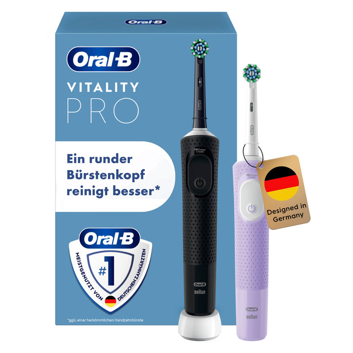 Oral-B Vitality Pro Elektrische Zahnbürste/Electric Toothbrush, Doppelpack mit 2 Aufsteckbürsten, 3