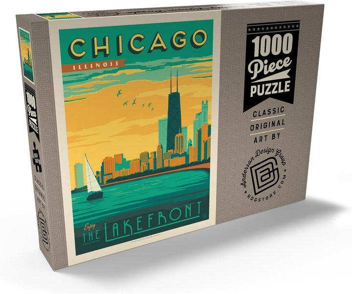 Chicago: Lakefront, Vintage Poster - Premium 1000 Teile Puzzle - MyPuzzle Sonderkollektion von Ander
