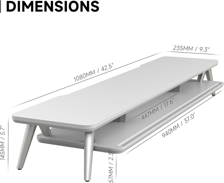 Fenge Dual Monitorständer mit Telefon/Pad Halter, 2 Etagen Gross Multifunktionaler Computer Laptop B