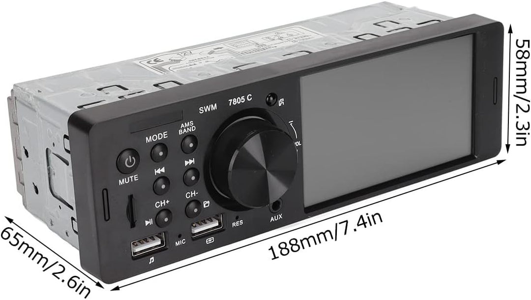 Bluetooth-Touchscreen-Autoradio, 4,1-Zoll-HD-USB-Aux-Eingang, Spiegelverbindung, FM-Radio, Auto-Audi