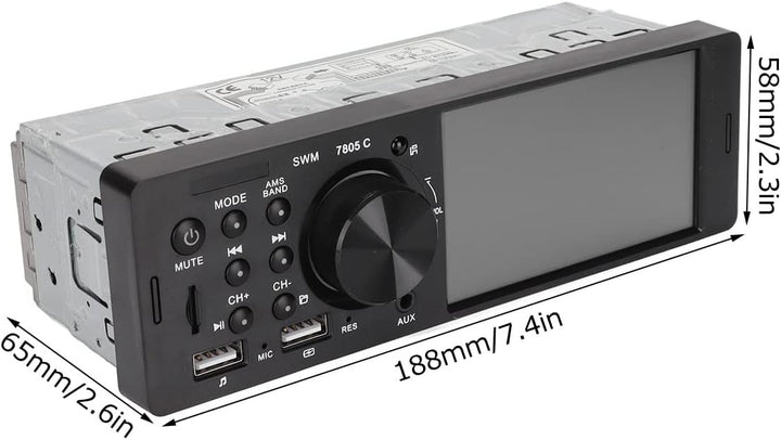 Bluetooth-Touchscreen-Autoradio, 4,1-Zoll-HD-USB-Aux-Eingang, Spiegelverbindung, FM-Radio, Auto-Audi