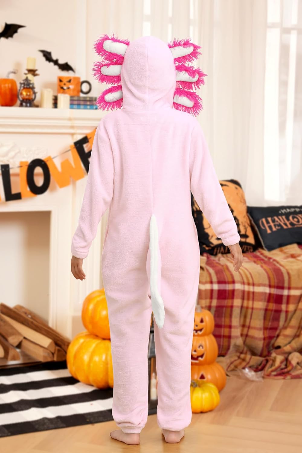 BesserBay Kinder Fleece Warm Jumpsuit mit Kapuze Jungen Mädchen Unisex Tiere Overall 1-12 Jahre Axol