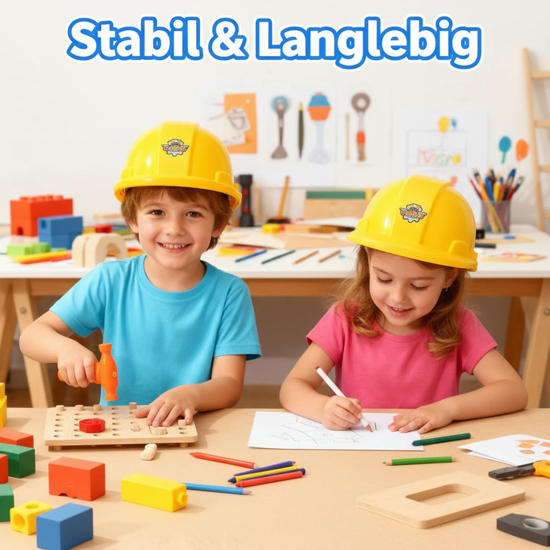 Gatuida 5 Stück Handwerkerhelm, Kinder Bauhelm Set für Kinder ab 3 Jahren, Rollenspiele, Geburtstag,
