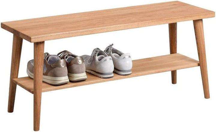 Beauty.Scouts Möbel MM Garderobenbank Annu 2" Massivholz Wildeiche geölt 90x40x30cm Schuhbank Schuhr