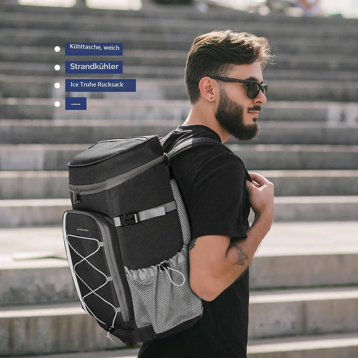 Maelstrom Kühlrucksack 35/50 Dosen, Isolierter Cooler Rucksack Auslaufsicher, Grosse Kühltasche Ruck