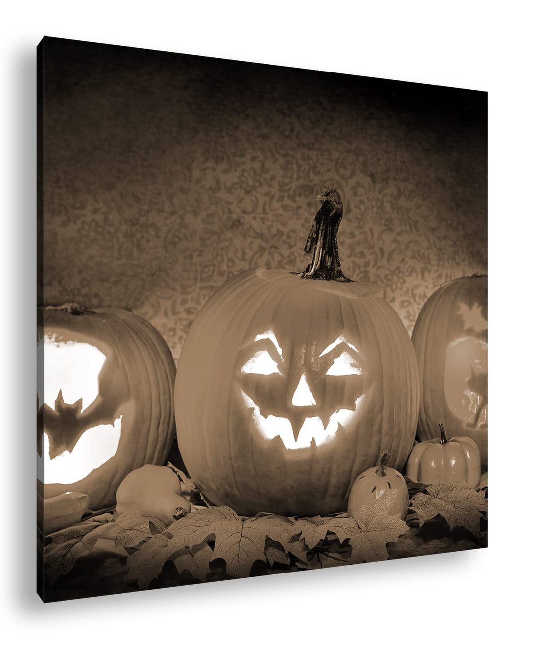 Halloween steht vor der Tür Effekt: Sepia; Format: 60x60 als Leinwandbild, Motiv fertig gerahmt auf