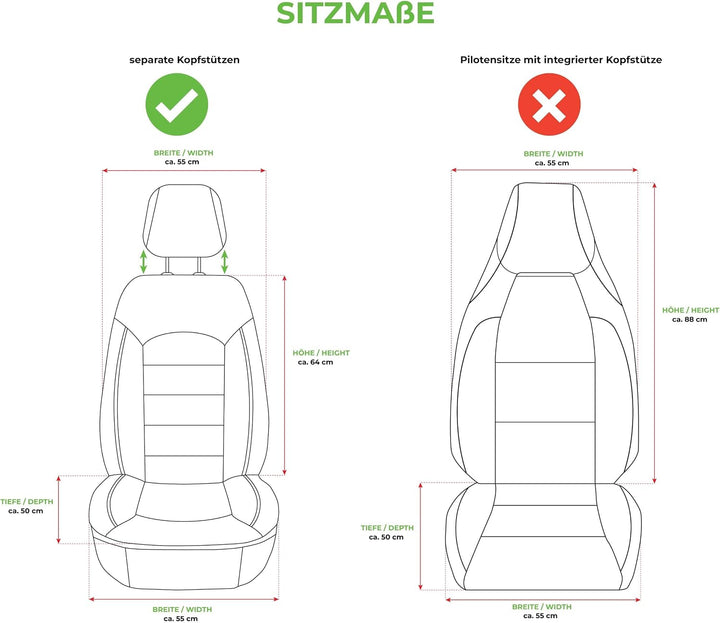 BREMER SITZBEZÜGE Mass Sitzbezüge Schonbezüge für Subaru Forester SH M2 Baujahr 2008-2013