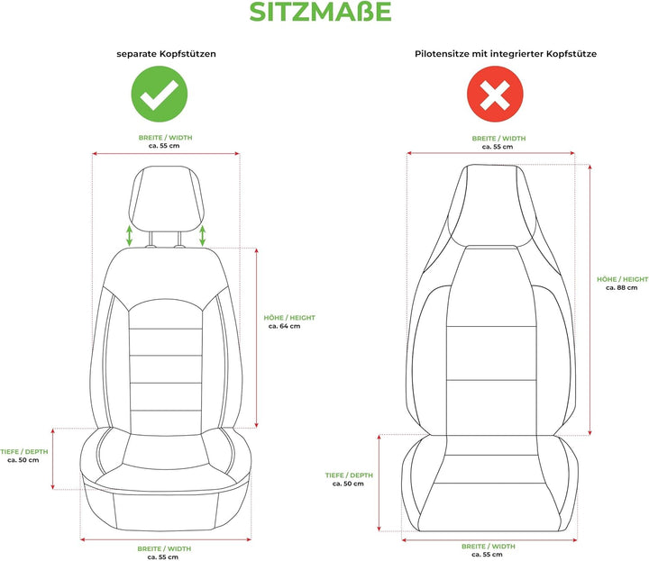 BREMER SITZBEZÜGE Mass Sitzbezüge Schonbezüge für Mercedes GLK X204 V3 Baujahr 2008-2015