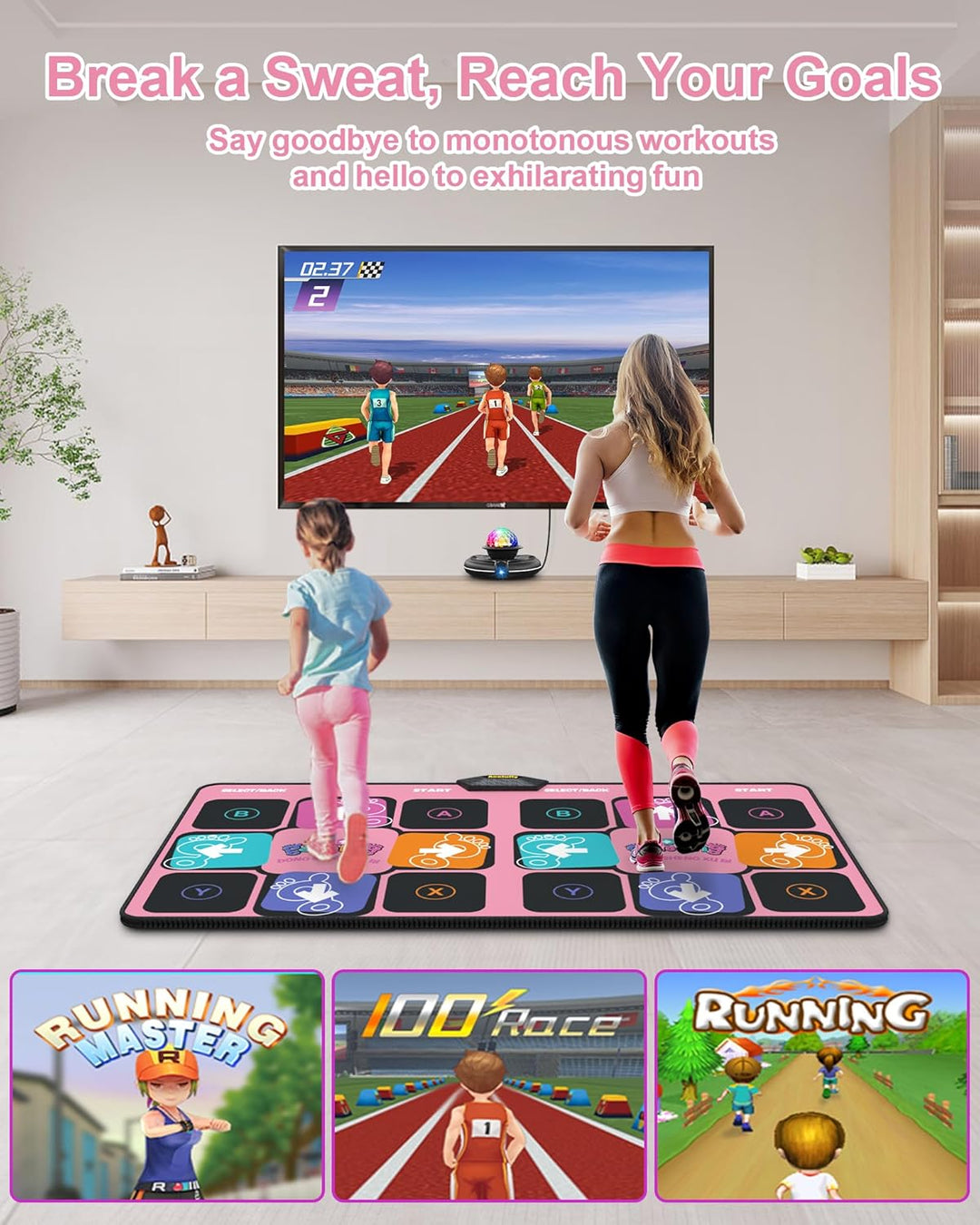 Interaktive Flanell-Tanzmatte mit Kamera für TV, rutschfeste Tanzmatte für Kinder Erwachsene Mädchen