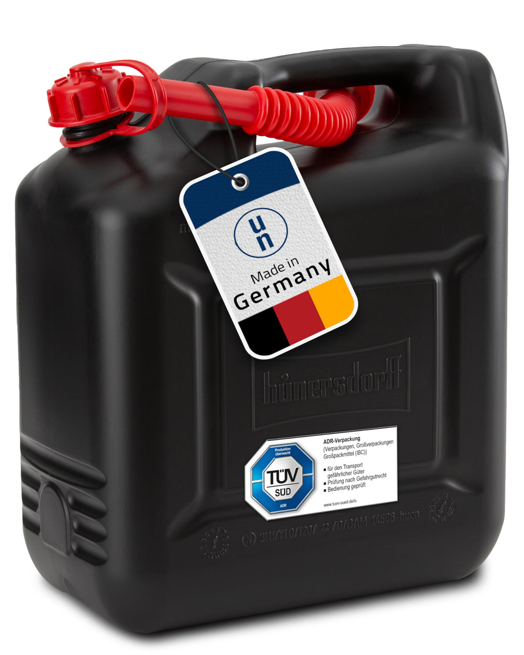 hünersdorff Kraftstoff-Kanister 862800 COMPACT 10l für Benzin, Diesel und andere Gefahrgüter, UN-Zul