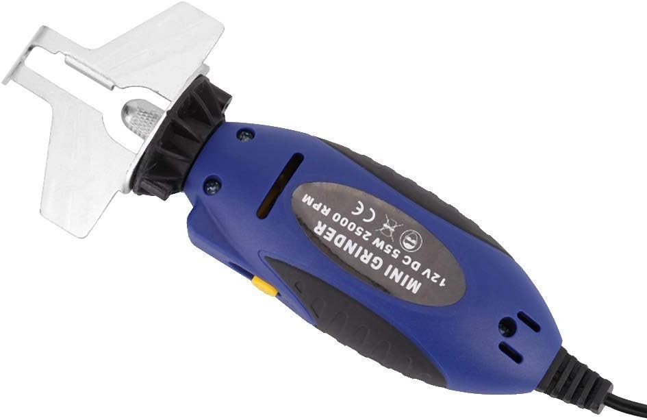 Vikye Mini Kettensägenschärfer, DC 12V 55W Elektrisch kettensägenschärfer Kit Kettensägenschleifschl