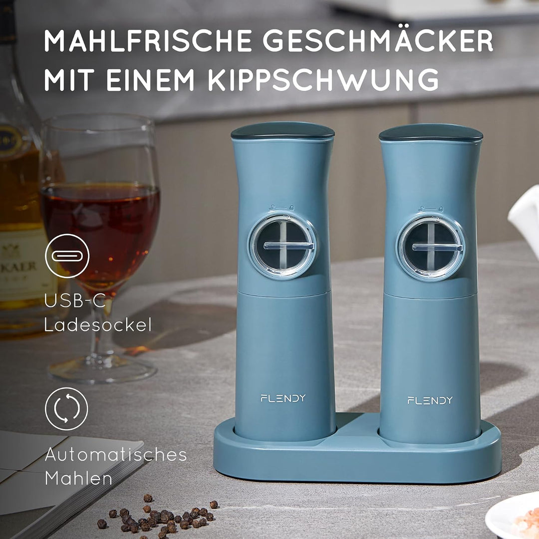 Schwerkraft elektrische Salz und Pfeffermühle Set, 2er-Set Wiederaufladbare elektrische Salz und Pfe