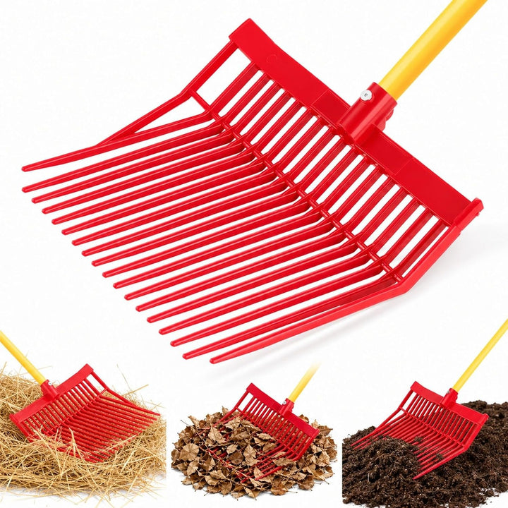 6er Set Mistgabel- und Heugabel-Ersatzköpfe, 18 geneigte Zinken, Kunststoff-Gabelkopf für Garten, St