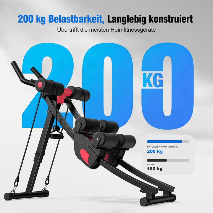 Bauchtrainer für Zuhause, Multifunktionale Trainingsgerät Klappbar für Ganzkörpertraining, Bauchmusk