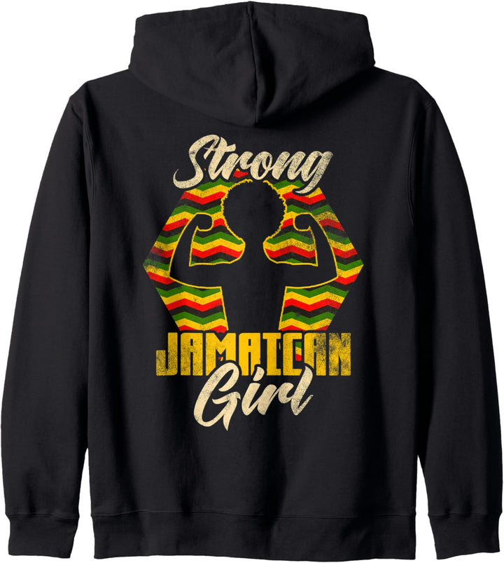 Starke Jamaikanische Frau Jamaica Girl Jamaika Flagge Kapuzenjacke