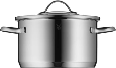 WMF Aparto Kochtopf klein 16cm, mit Glasdeckel, Bratentopf, Induktionsgeeignet, 1,4l, Cromargan Edel